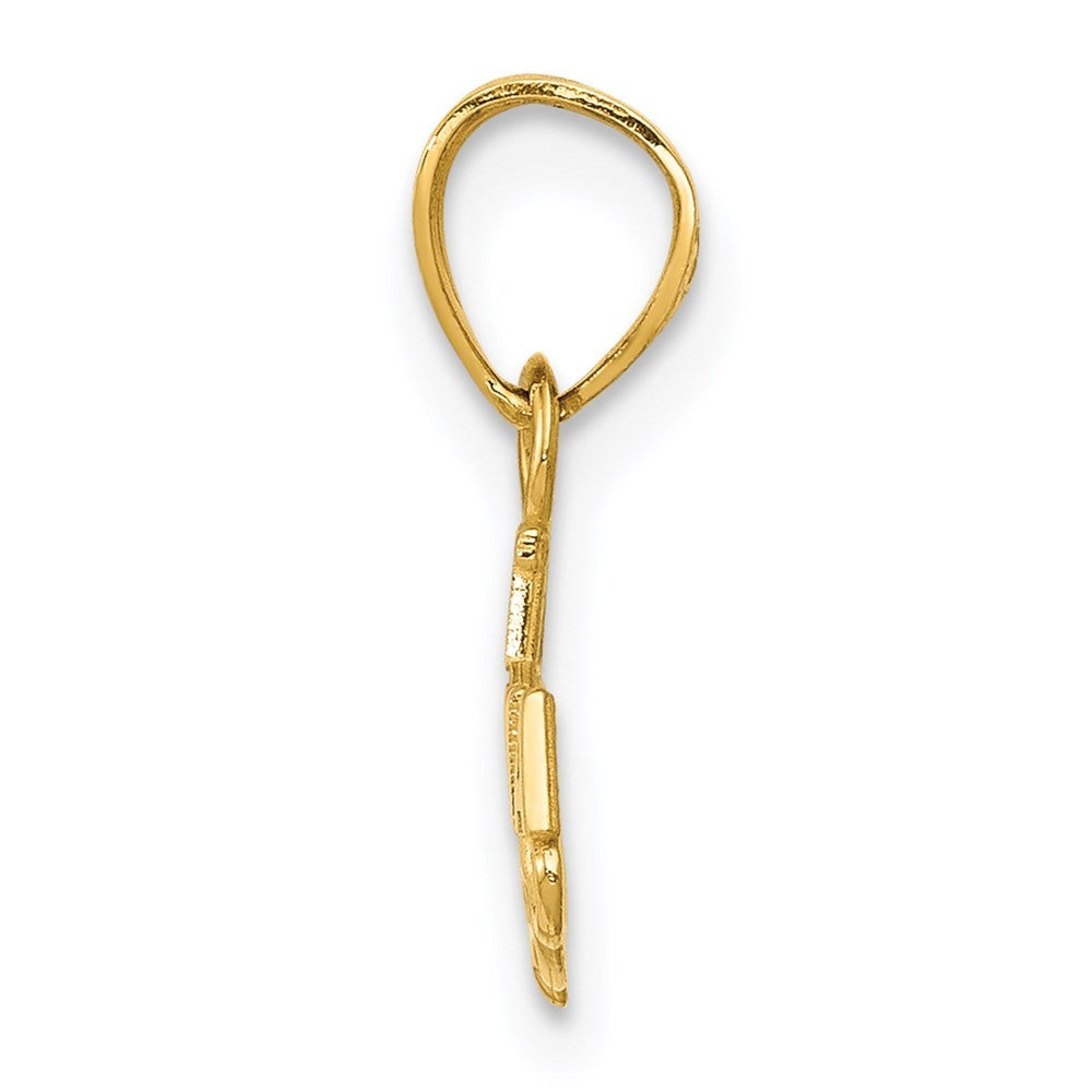 14k Yellow Gold BEST GRANDMA with Flower Pendant