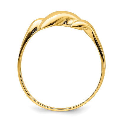 14K Yellow Gold Curl-top Dome Ring