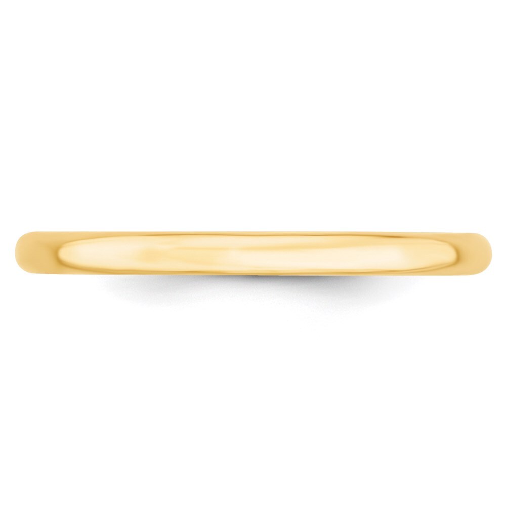 14K Yellow Gold Yellow Gold 2mm Lightweight Comfort Fit Wedding Band Size 8