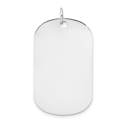 14k White Gold Plain .027 Gauge Engraveable Dog Tag Disc Charm