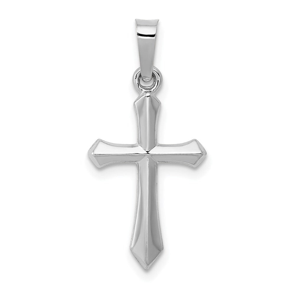 14k White Gold Polished Cross Pendant for Women