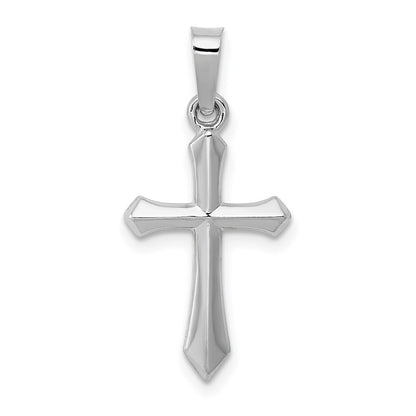 14k White Gold Polished Cross Pendant for Women