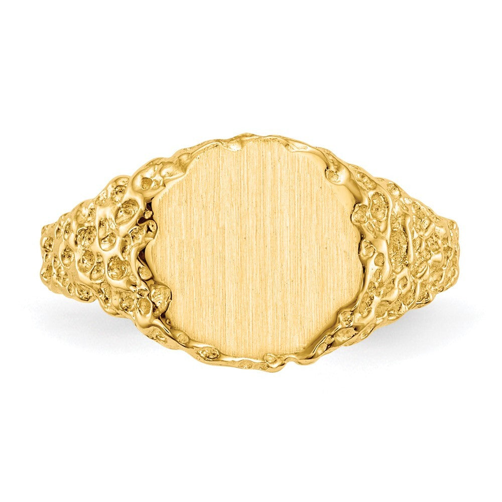 14K Yellow Gold 9.5x8.5mm Closed Back Signet Ring