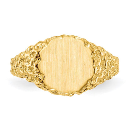 14K Yellow Gold 9.5x8.5mm Closed Back Signet Ring