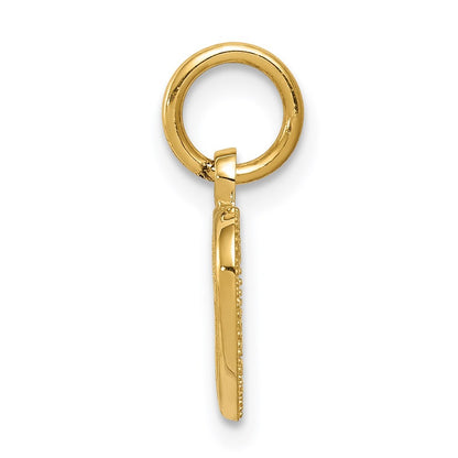 14k Yellow Gold Cross in Heart Charm