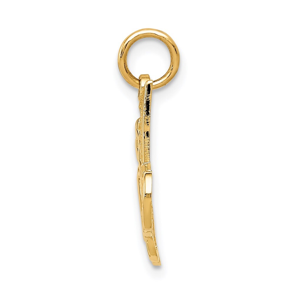 14k Yellow Gold #1 DAUGHTER Charm Pendant for Women