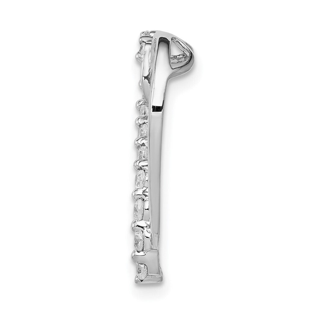14k White Gold 1/6ct. Diamond Heart Chain Slide Pendant for Women