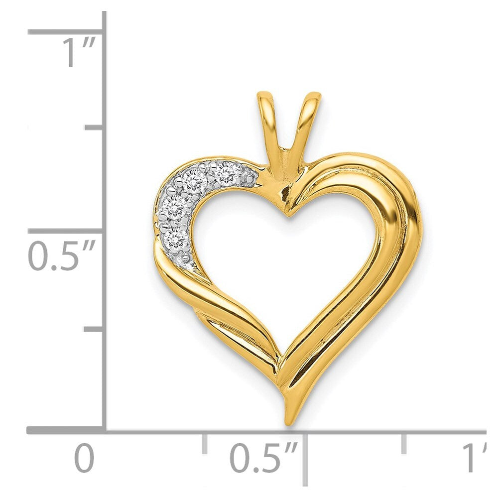 14k Yellow Gold Fancy Heart Pendant Mounting for Women