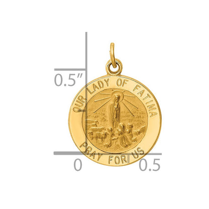 14k Yellow Gold Our Lady of Fatima Medal Charm