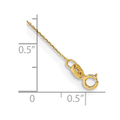 14k Yellow Gold 9 inch .75mm Cable with Spring Ring Clasp Anklet