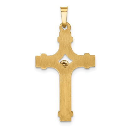14k Two-tone Gold Polished INRI Crucifix Pendant for Women