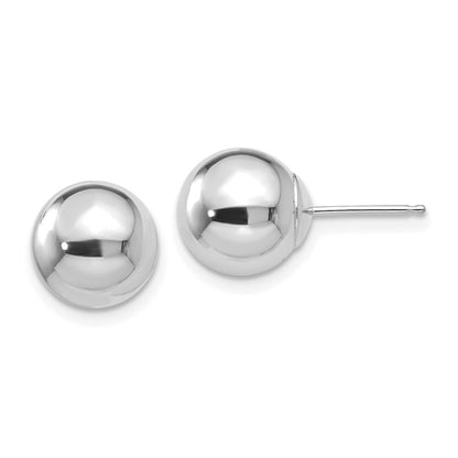 14k White Gold Polished 9mm Ball Stud Earrings Gift for Women