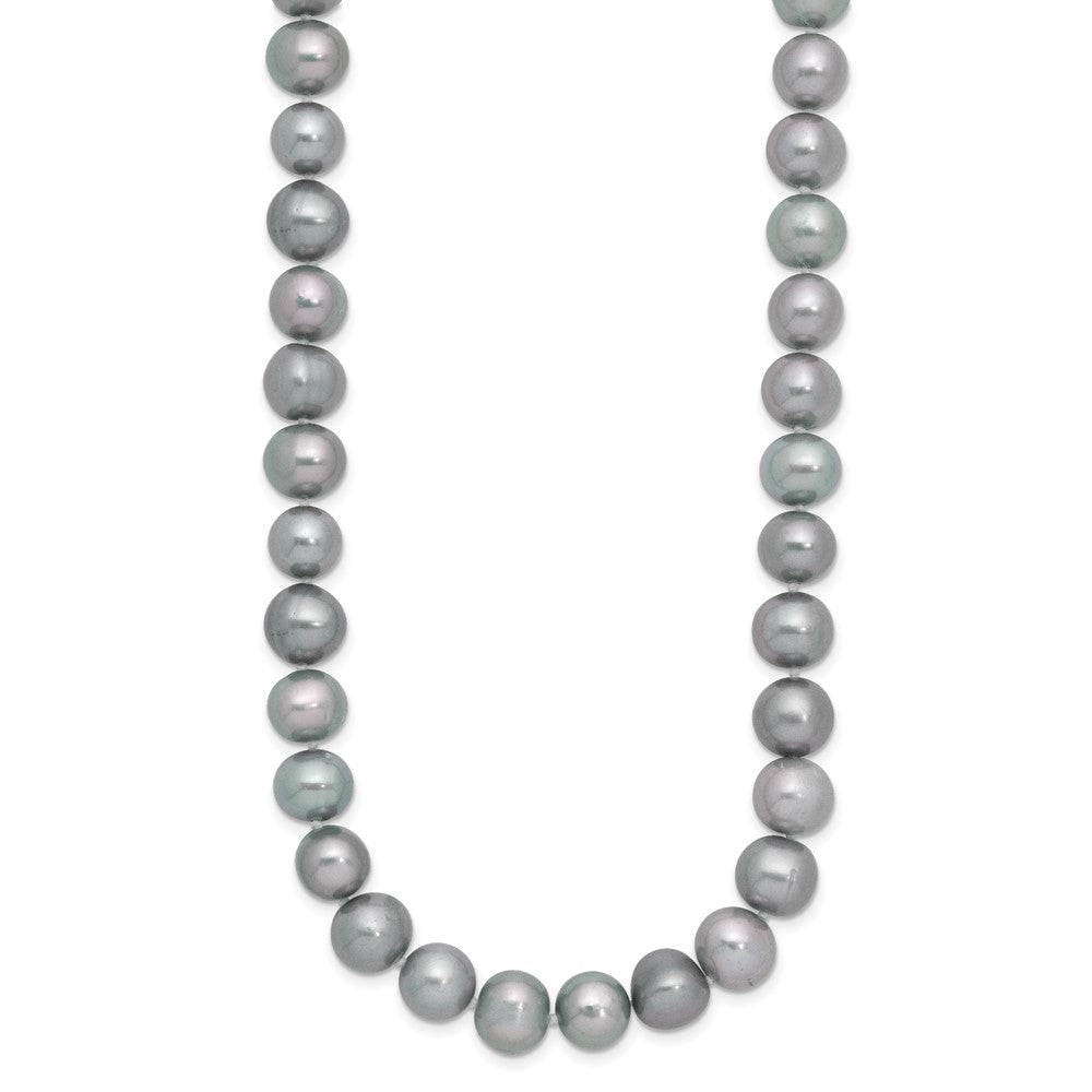 Sterling Silver Rhodium-plated 8-9mm Grey Cultured Pearl Necklace 18"