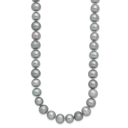 Sterling Silver Rhodium-plated 8-9mm Grey Cultured Pearl Necklace 18"