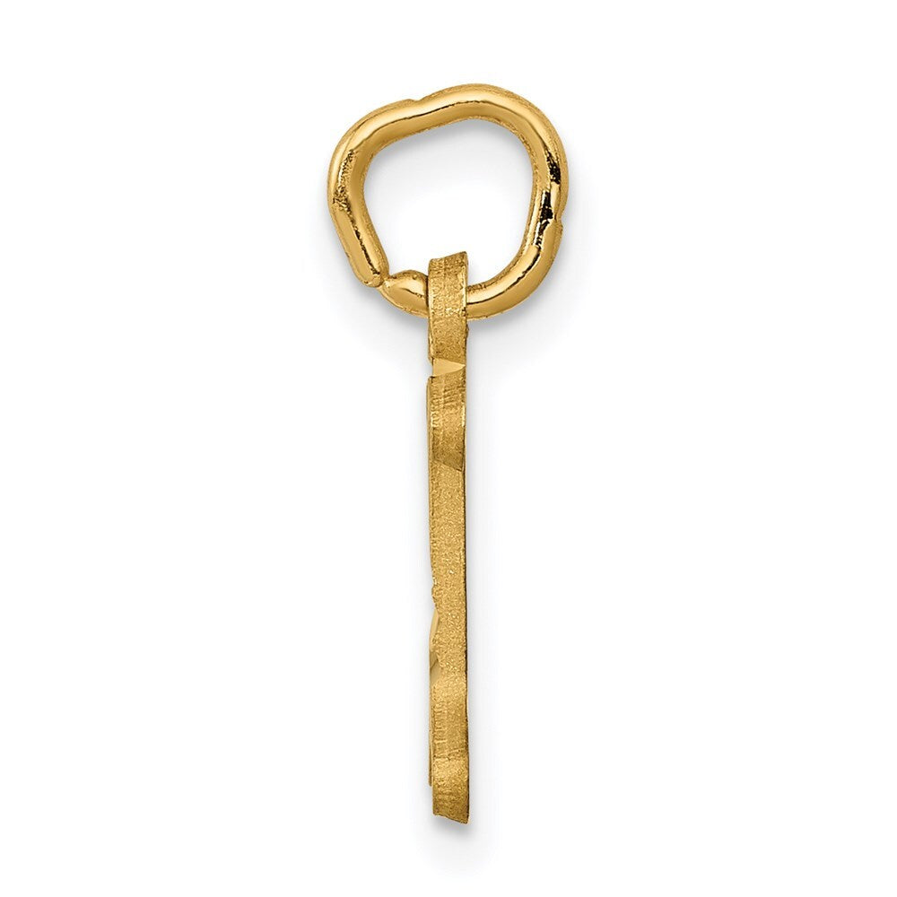 14k Yellow Gold Letter I Initial Charm Pendant for Women