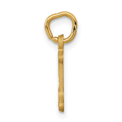 14k Yellow Gold Letter I Initial Charm Pendant for Women