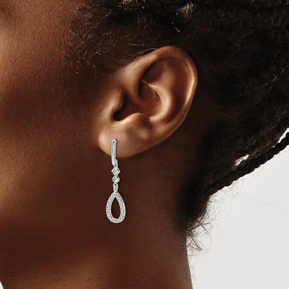 14k White Gold Diamond Teardrop Drop & Dangle Earrings