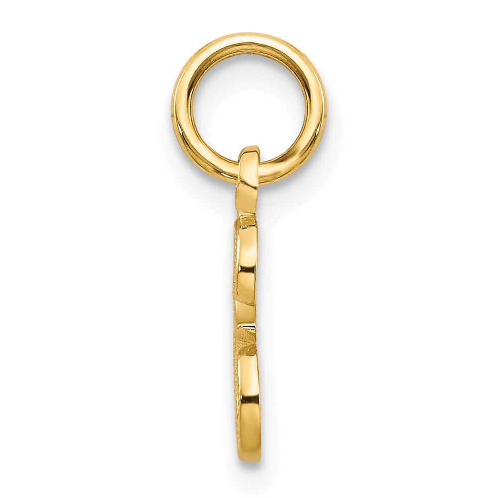 14k Yellow Gold Script Letter E Initial Charm Pendant for Women