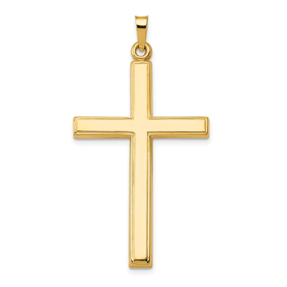 14k Yellow Gold Hollow Cross Pendant