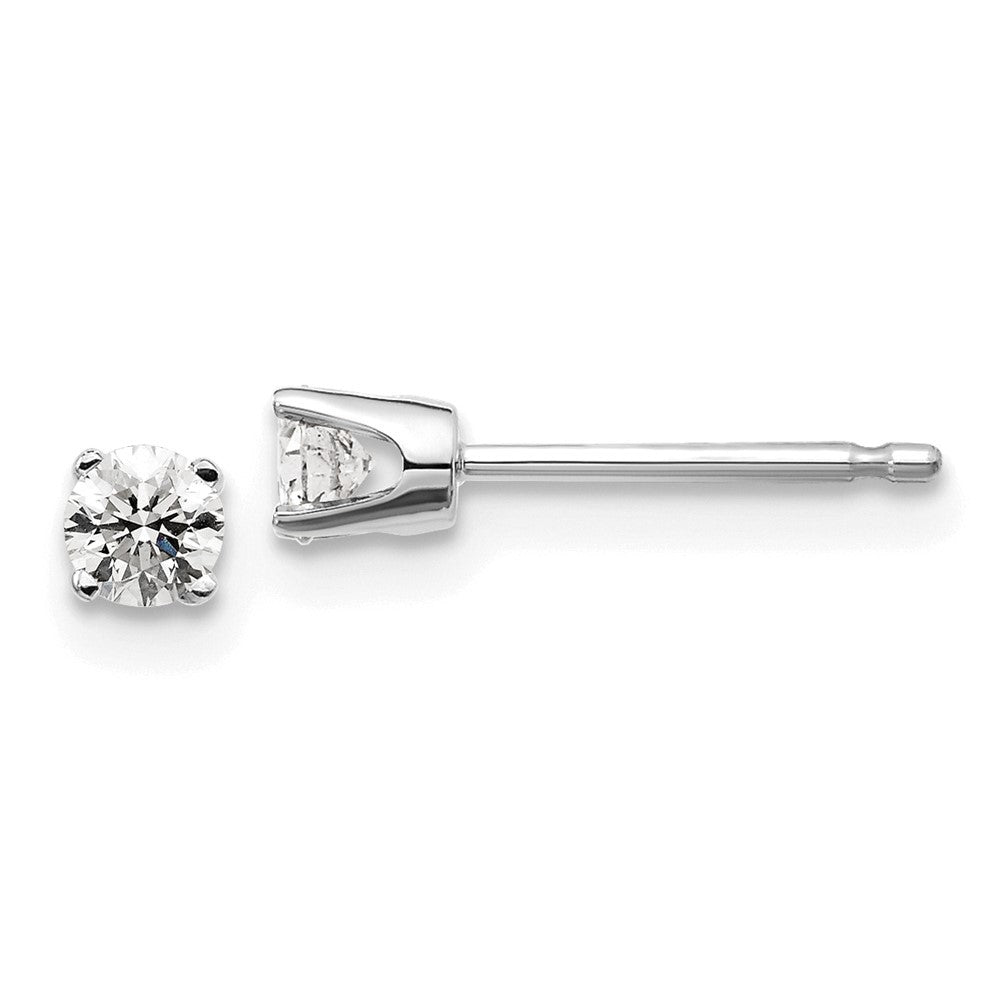 14K White Gold .20ct I2 K-L Diamond Stud Push-on Earrings