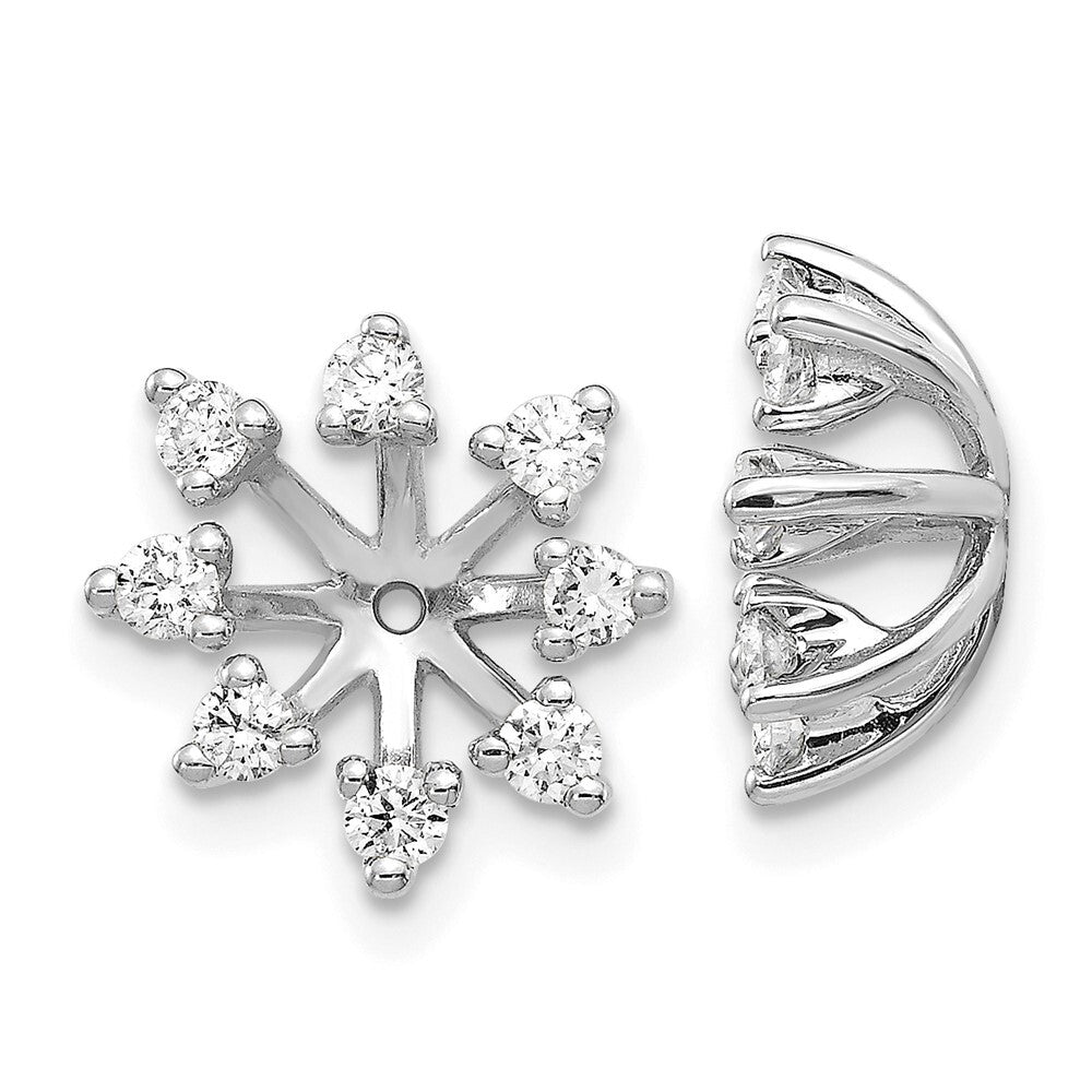14k White Gold AA Fancy Diamond Earring Jacket