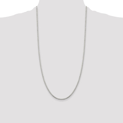 Sterling Silver 2mm 8 Sided Diamond-cut Box Chain