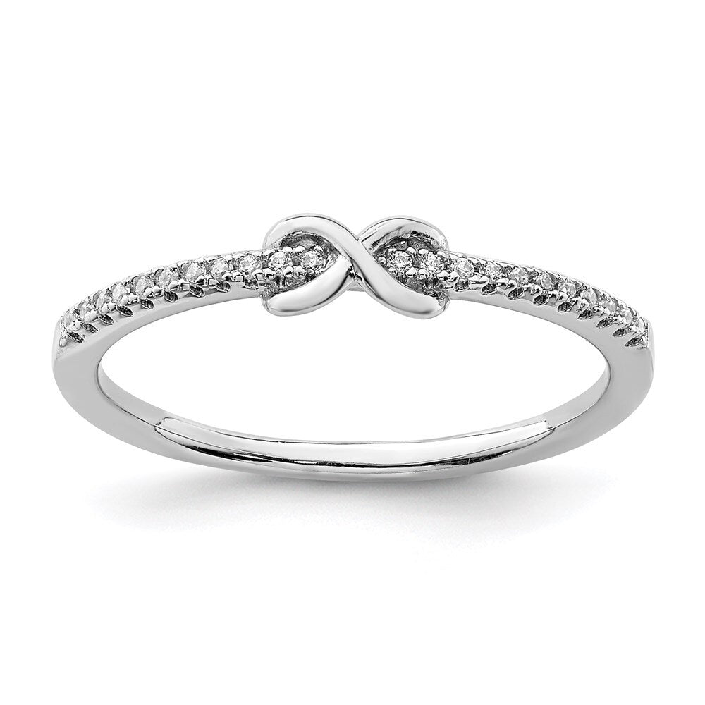 Sterling Silver Rhodium-plated Cubic Zirconia Infinity Ring Size 6