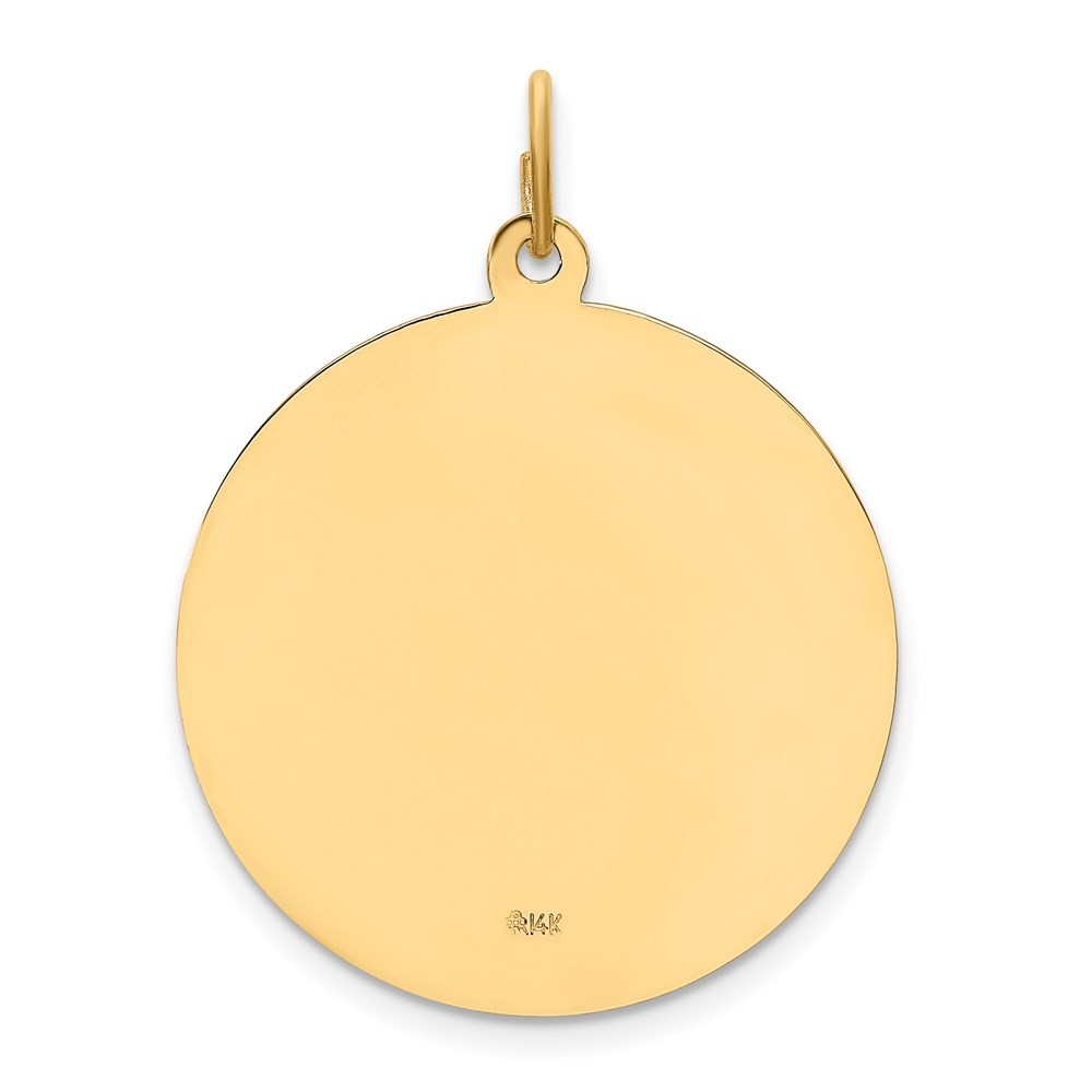 14k Yellow Gold Solid Polished Satin Large Round St. Joseph Medal
