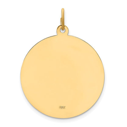 14k Yellow Gold Solid Polished Satin Large Round St. Joseph Medal