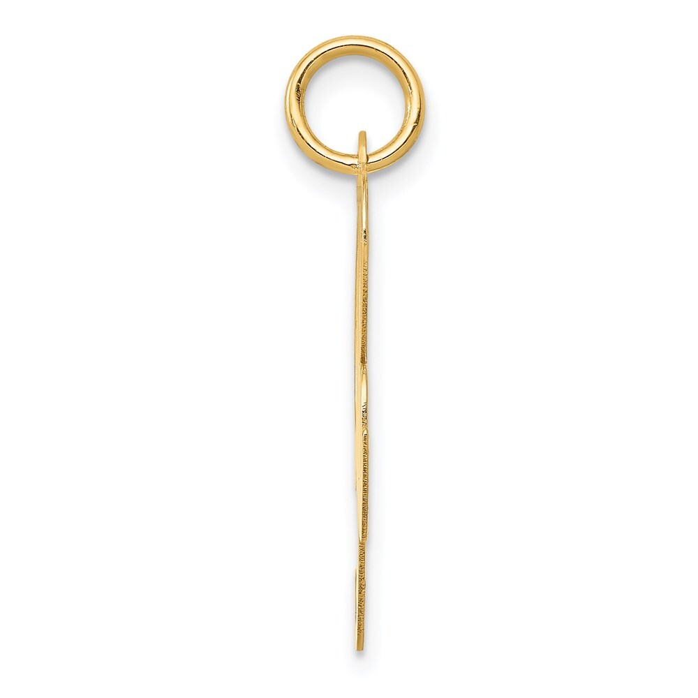 14k Yellow Gold Large Fancy Script Letter R Initial Charm Pendant for Women