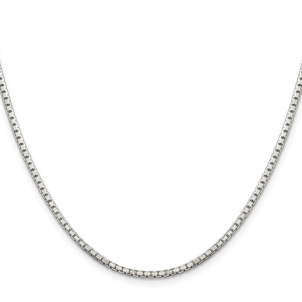 Sterling Silver 2mm 8 Sided Diamond-cut Box Chain Necklace