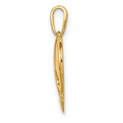 14k Yellow Gold Polished Heart w/Paw Print Pendant