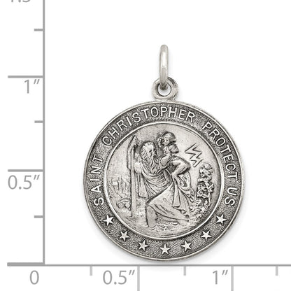 Sterling Silver Antique St. Christopher Medal Pendant