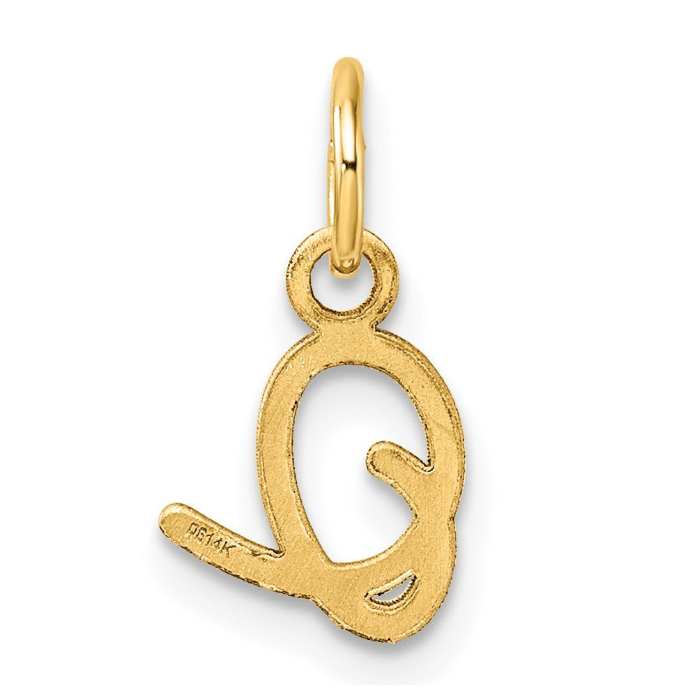14k Yellow Gold Uppercase Letter O Initial Charm Pendant