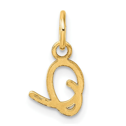 14k Yellow Gold Uppercase Letter O Initial Charm Pendant