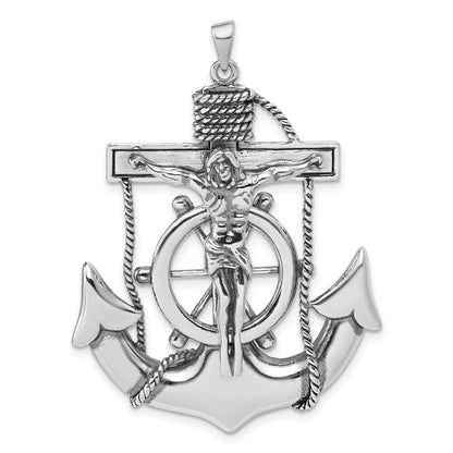 Sterling Silver Antiqued Mariner Cross Pendant Holiday Gift for Women