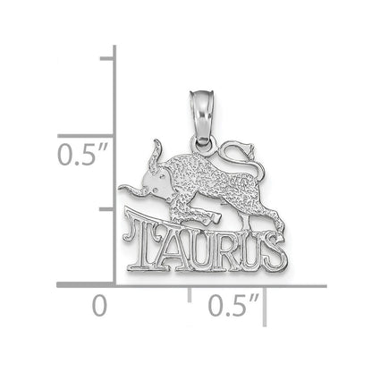 14k White Gold TAURUS Zodiac Charm