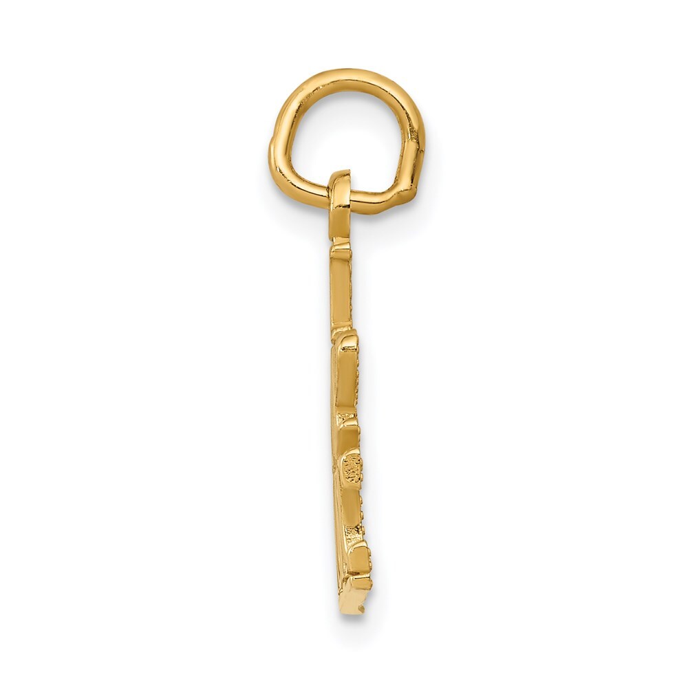 14k Yellow Gold I LOVE MUSIC Charm Pendant for Women