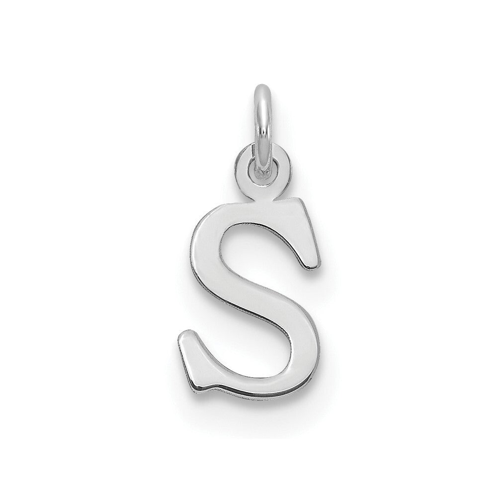14k White Gold Cutout Letter S Initial Pendant for Women