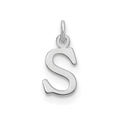 14k White Gold Cutout Letter S Initial Pendant for Women