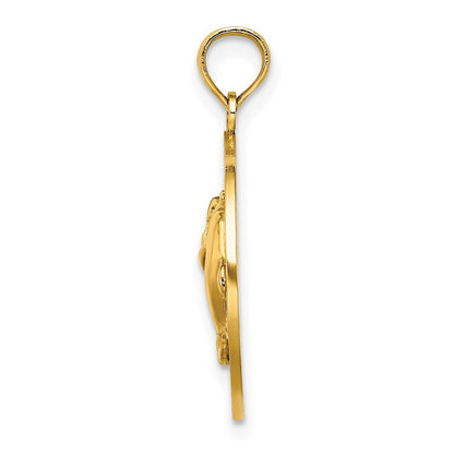 14k Yellow Gold MYSTIC CT Dolphins Charm Pendant for Women