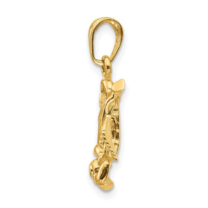 14k Yellow Gold Rose Pendant for Women