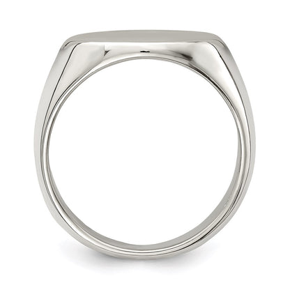Sterling Silver 12x17mm Closed Back Signet Ring Size 11