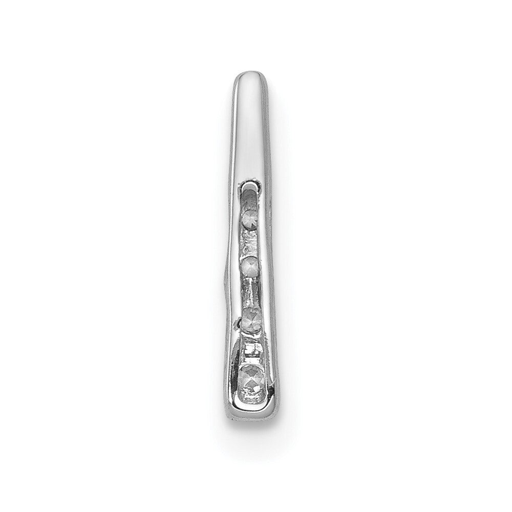 14k White Gold 1/10ct. Diamond Fancy Chain Slide Pendant for Women