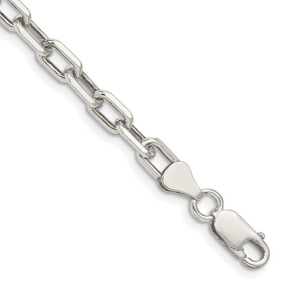 Sterling Silver 5.75mm Diamond-cut Long Link Cable Chain Bracelet