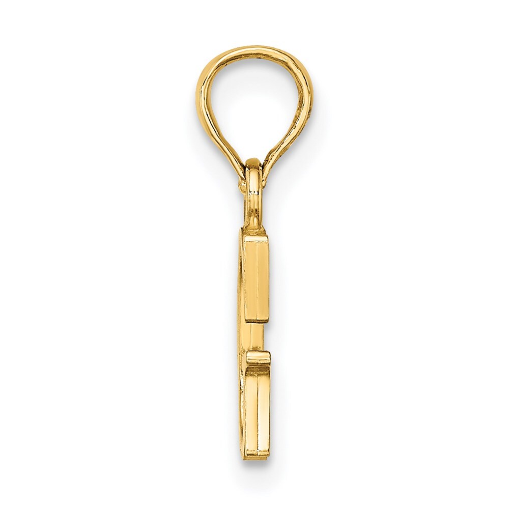 14k Yellow Gold Polished Block Letter G Initial Pendant for Women