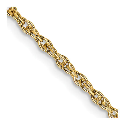 14k Yellow Gold 18 inch Carded 1.55mm Cable Rope Chain Necklace