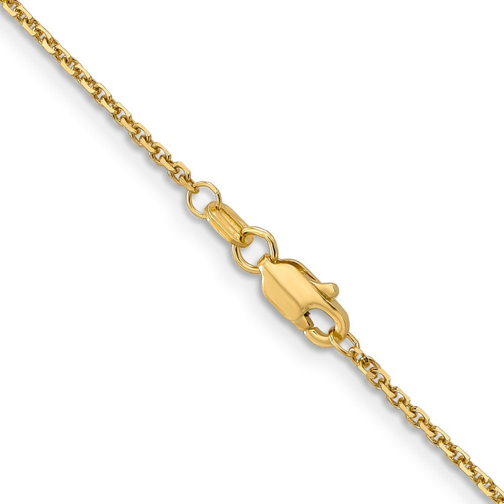 14k Yellow Gold 18 inch 1.4mm Diamond-cut Round Open Link Cable Chain Necklace