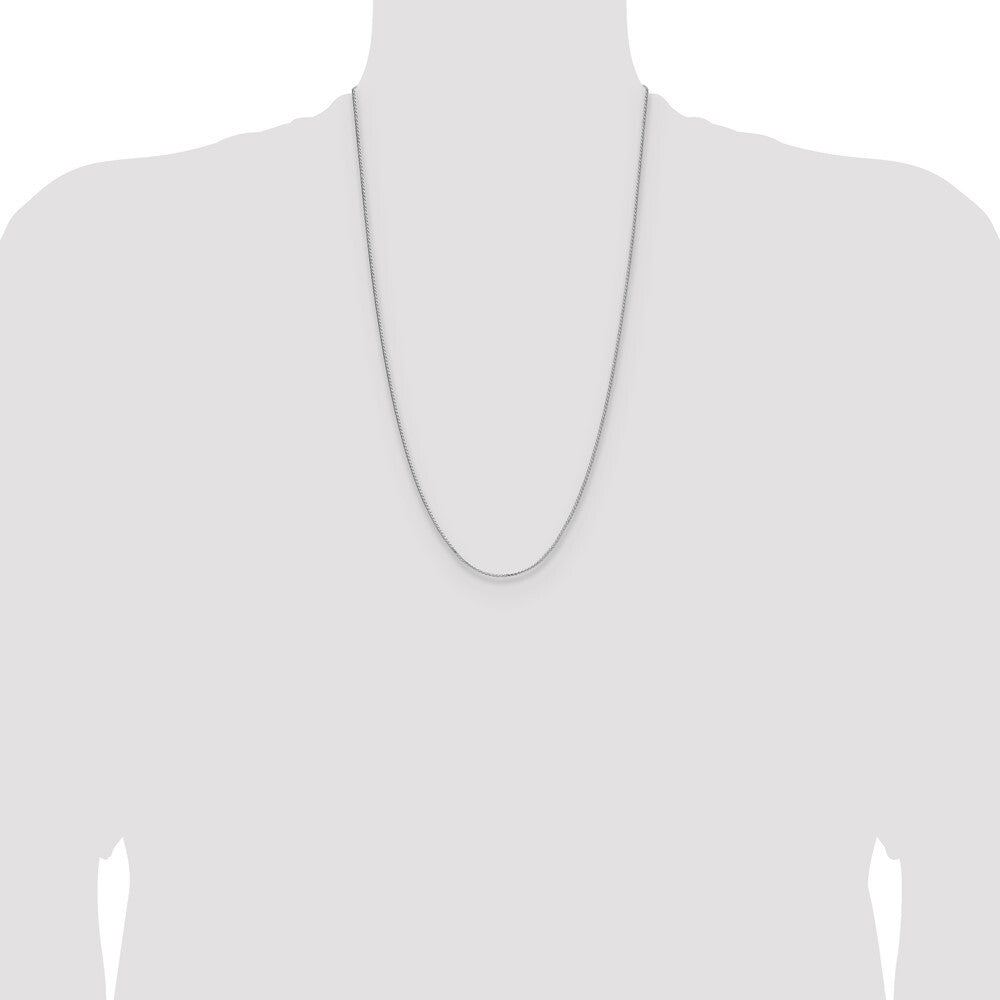 Sterling Silver Rhodium-plated 1.3mm 8 Sided Diamond-cut Double Spiga Chain