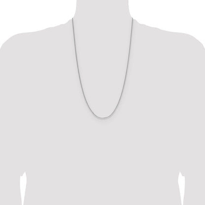 Sterling Silver Rhodium-plated 1.3mm 8 Sided Diamond-cut Double Spiga Chain